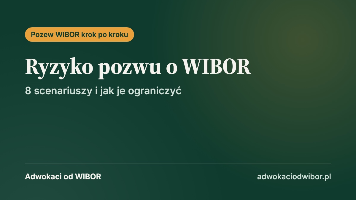 Ryzyko pozwu o WIBOR: co możesz stracić? 8 scenariuszy i jak je ograniczyć
